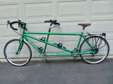 Meridian Ascension green t tandem bicycle